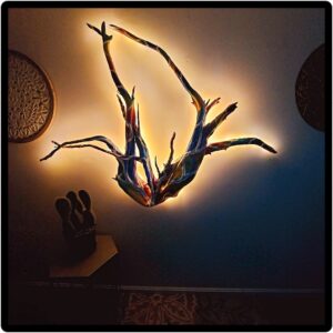 Glowing Roots Metallic Rainbow Sculpture