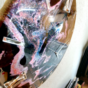 "Cosmos"- Fluid-art Clock (Sold)