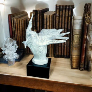 White Granite Hydro-Dipped Roots Sculpture