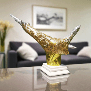 Gold & Silver Roots Abstract Sculpture